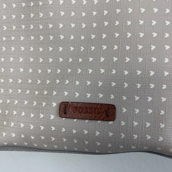 Fossil Emma Tote Bag Dual Straps Brown Handles Patterned Gray White Black NWOT - Picture 12 of 12